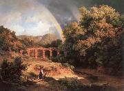 Karoly Marko the Elder Italian Landscape with Viaduct and Rainbow china oil painting reproduction